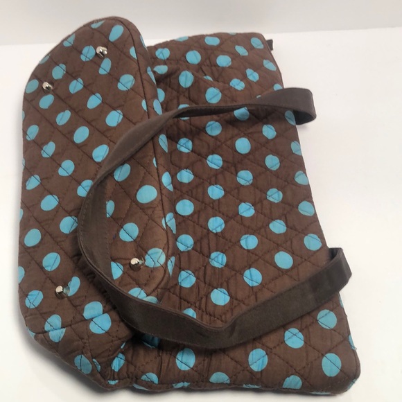 Woman’s blue & brown Belvah spring polka dot bag - Picture 4 of 15